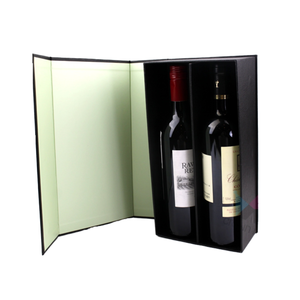 High-End Recycled Grey Board Dual-Compartment Magnetic Closure Customizable Wine & for Packaging <b>Box</b> Four-Color Printing - Product Image 1