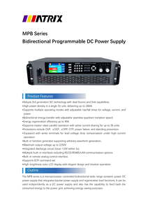 Alimentation bidirectionnelle programmable à affichage numérique à quatre chiffres de la série MATRIX MPB, haute puissance, 15 kW, 100 V, 510 A, modèle métallique - Product Image 2