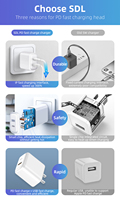 Chargeur rapide USB-C PD 20W avec QC3.0 pour appareil photo, écouteurs et plusieurs appareils, adaptateur de voyage, vente chaude, directement de l'usine