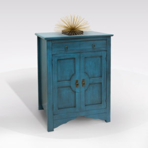 Buffet haut en bois massif 85x37x115 cm turquoise - Product Image 1