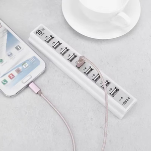 1pcs USB HUB 10 cổng bàn phím U-disk Chuột USB 2.0 nhựa Splitter HUB điện thoại di động sạc cáp Adapter sạc - Product Image 3