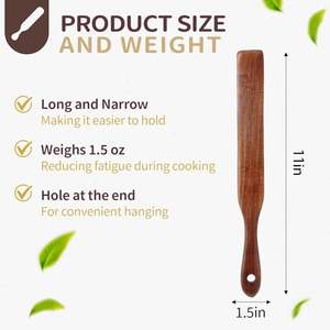 خلاط سبورتل خشبي ملعقة عصا تقليب مسطحة لخلاط العجين المخمر لطبخ العجين ملعقة خبز خشبي أدوات مطبخ - Product Image 2