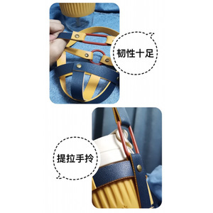Funda de cuero estilo INS para taza de té con leche, funda/bolsa para taza, funda de cuero PU ecológica para botella, portavasos portátil para exteriores - Product Image 2