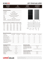 Panneau solaire photovoltaïque Longi Aiko industriel et commercial pour toiture, type N, bifacial, double vitrage, monocristallin, 680 Watt, 680W