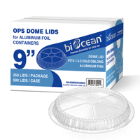Couvercles ronds jetables transparents en plastique de 9 pouces de qualité supérieure pour récipients en aluminium pour barbecue, couvercles dôme OPS
