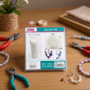 Perline Bianche Ilan Abalorio da 3mm per Creazione di Gioielli e Forniture Artigianali - Product Image 3