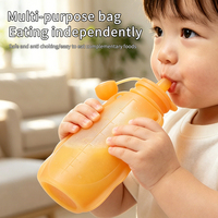 Conteneur d'alimentation extérieur pour bébé, pochette alimentaire réutilisable en silicone, distributeur à double poignée, qualité alimentaire pour purée de tout-petit