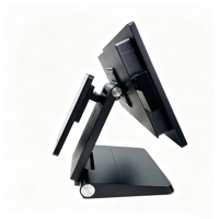 Terminal de point de vente (TPV) en aluminium à double écran de 15,6 pouces, refroidissement sans ventilateur, compatible Windows/Android/Linux, avec options NFC/WiFi/Bluetooth/haut-parleur