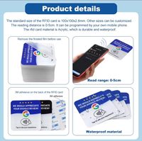 Carte NFC Google Review en acrylique, programmable, impression de logo personnalisé, patch adhésif étanche, OEM ODM pour les propriétaires de marques