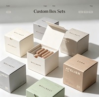 Boîtes cadeaux blanches à couvercle rabattable avec logo personnalisé imprimé, plateau divisé, emballage en carton carré minimaliste pour cosmétiques et soins de la peau