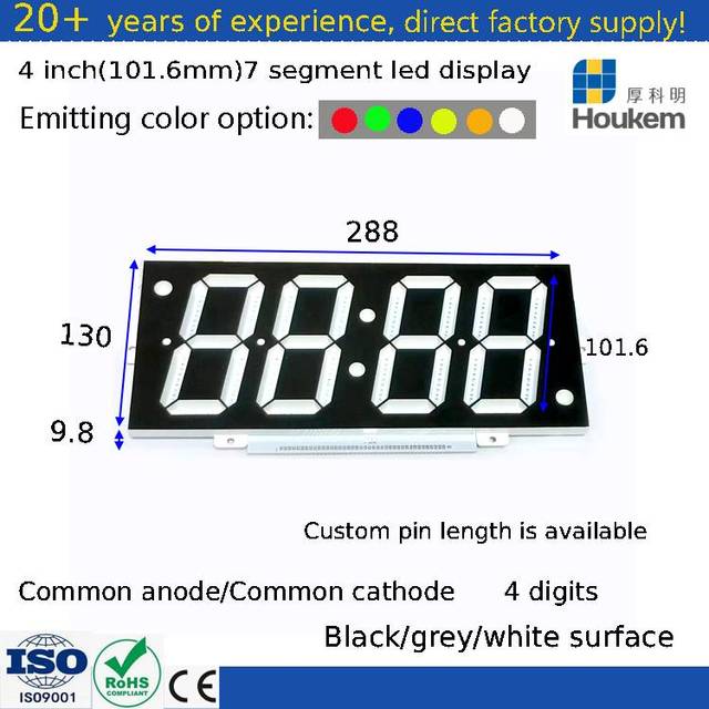 Large 4 Inch 100mm 4 Digit Seven Segment Led Clock Display Module