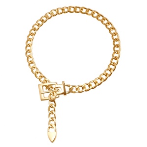 Alta calidad Europeo Americano moda budismo Vintage moda personalizada mujer collar diseño Simple cinturón hebilla cadena - Product Image 6
