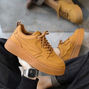 Men's Vulcanized Shoes with Simple Solid Color Design Classic Series Brand Four Seasons Flat Round-toe Walking Shoes - Product Image 3