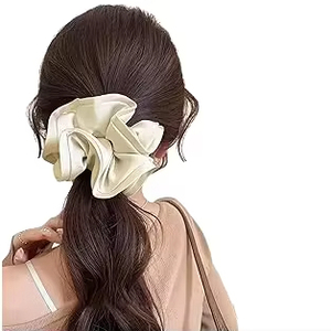 Korean Large Scrunchies <b>Sweet</b> Fluffy Striped Elastic Hairbands American Style Fabric Hair Ties Accessory - Product Image 2