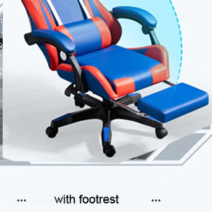 <span class=keywords><strong>Fauteuil</strong></span> réglable au <span class=keywords><strong>design</strong></span> moderne en cuir PU à base de nylon <span class=keywords><strong>Fauteuil</strong></span> de jeu inclinable pivotant pour gamers de course - Product Image 4