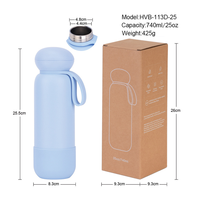 Nouvelle tasse de voyage isotherme à double paroi en acier inoxydable 304, en forme de champignon, avec cuillère, pour le bureau et l'extérieur, écologique