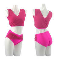 Nouveau Style de maille en Nylon rose pour femmes, ensemble doux, pantalon mi-taille, grande taille, Sexy, vêtements de danse pôle pour femmes