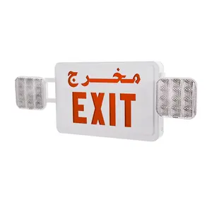 Feituo: luz de emergência led combo com sinal de saída em árabe e e inglês