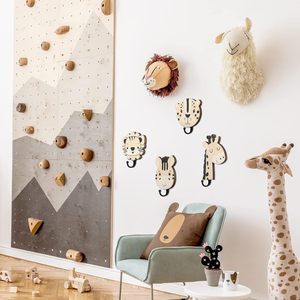 Safari Animal Crochets Muraux Décoratifs En Bois <span class=keywords><strong>Jungle</strong></span> Animal Pépinière Crochets Bois Girafe Lion Cintre pour Pépinière - Product Image 4