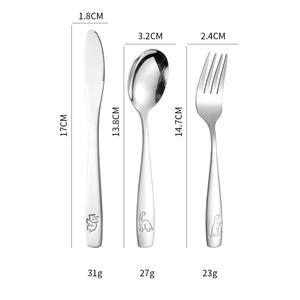Set Peralatan Makan Anak dari Baja Anti Karat 18/10, Pisau Garpu Sendok, Peralatan Makan Anak - Product Image 4