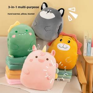 Bantal perjalanan hewan mewah desain kartun selimut LogoPillow penghangat tangan Penguin kartun 2-in-1 - Product Image 5