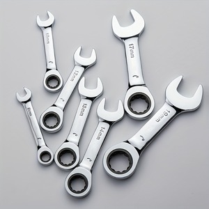 Combination <b>Wrench</b> Set Chrome Vanadium Steel Polished 1/2 Drive 6-Point Automotive Repair ToolShort-handled ratchet <b>wrench</b> - Product Image 1