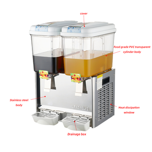 18Lマルチタンク業務用冷蔵ジュースディスペンサー、1/2/3タンクステンレス製飲料ディスペンサー（ビュッフェ、カフェ、レストラン向け） - Product Image 3