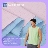 Tissu tricoté jersey élastique à œillets en polyester et élasthanne Dh N012 pour le printemps et l'été, idéal pour les débardeurs de yoga et les vêtements de sport.