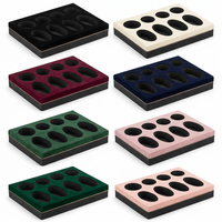 Op maat gemaakte polyurethaanschuim/EPE/EVA flocking insert voor pen- en brillen etui, fluweel gevoerd, waterdicht, milieuvriendelijk, gestanst display.