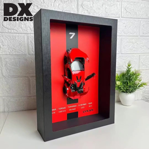 DX DESIGNS 3D Framed Wall Art <strong>Shadow</strong> <strong>Box</strong> <strong>Frame</strong>, 9x12" Handmade Modern Sports Car Themed Decorative Display Case for Boys Room - Product Image 2