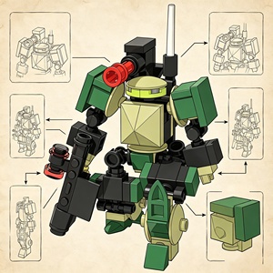 Patrol Trooper No 3 DIY Mecha Robot Building <b>Blocks</b> Bricks Set STEM Educational Construction Assembly Toy Kit For Kids Boys Gift - Product Image 4