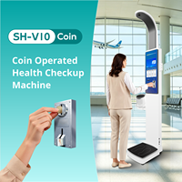 SH-V10 Münzbetriebene, anpassbare Größen- und Gewichtsmessmaschine mit 10,2-Zoll-LCD-Display für die Gesundheitsuntersuchung des menschlichen Körpers
