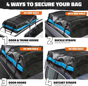 Bolsa de Techo Impermeable para Vehículo, Bolsa de Almacenamiento para Portaequipajes, Bolsa de Viaje para Exteriores, Bolsa de Techo para Auto Personalizada y Resistente - Product Image 1