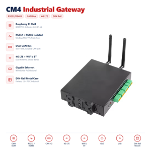 Controlador Industrial HT Raspberry Pi CM4, Computadora de Grado Industrial con Comunicación Inalámbrica RS232 RS485 CAN 4G para I - Product Image 2