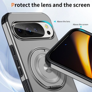 เคสโทรศัพท์แม่เหล็กแบบด้านสำหรับ Google Pixel 11 9 10 Pro XL แบบขายส่ง พร้อมการปกป้อง 360 องศา °   ฝาหลังป้องกันแบบวงแหวนโลหะ - Product Image 4
