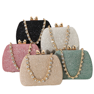 High Quality Textured PU Square <b>Box</b> New Fashionable Evening <b>Bag</b> Heart-Shaped Women's Handbag Socialite Polyester Lining - Product Image 1
