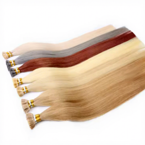 Extensions de cheveux humains longs et raides, noir naturel, Remy vierge, trame double, densité 100%, cheveux Remy en vrac - Product Image 2