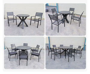 Patio moderno impermeabile in alluminio esterno 10 posti espandibile tavolo <span class=keywords><strong>da</strong></span> pranzo rotondo e sedie per <span class=keywords><strong>giardino</strong></span> - Product Image 6