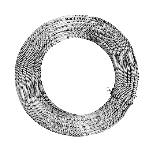 Heavy Duty 1/4 Inch Thickened Stainless Steel Aircraft Cable 7X19 Strands 6400lbs Breaking Strength Galvanized for Zip Lifting