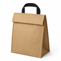 Sac isotherme réutilisable en papier kraft léger et lavable avec doublure réfléchissante et poche avant