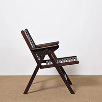 Chaise de jardin pliable en bois massif, mobilier d'extérieur, chaise de camping portable en bois gris pour l'extérieur