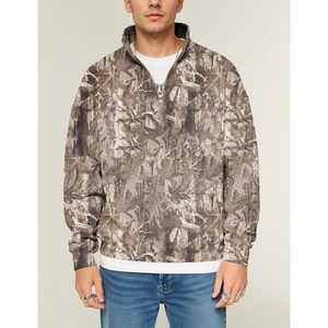FOXA Mens Camo Quarter Zip Pullover Fleece Sweatshirt Moisture Wicking Hunting Wear - Product Image 3