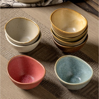 Petite coupelle japonaise Wabi Sabi en céramique avec glaçure réactive pour sauces, condiments et échantillons de sauce soja 75mm