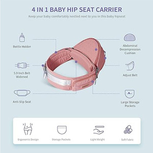 S064 Ceinture rembourrée confortable de conception ergonomique antidérapante 4 en 1 porte-siège de hanche pour bébé avec poche de rangement - Product Image 2