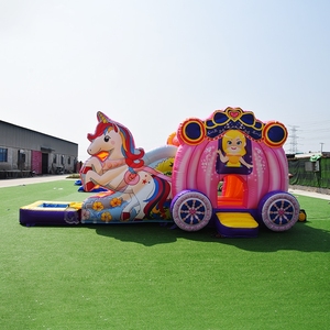 Château gonflable avec toboggan, trampoline gonflable, combo château gonflable pour enfants et adultes - Product Image 1