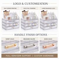 Organisateur de maquillage personnalisé OEM en acrylique transparent et nylon, boîte de rangement cosmétique, présentoir à tiroirs, support pour pinceaux, étagère pour soins de la peau