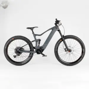 Top Rated Carbon Bike Rockshox Full Suspension 29er Mountain Bike 45km/h Bafang Mid Drive 500W Electric Mountain Bike