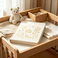 Livre de souvenirs pour bébé personnalisé avec dorure à chaud, couverture en lin rigide, journal de souvenirs, cadeau de naissance