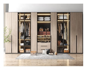 <span class=keywords><strong>Armadio</strong></span> Moderno Scorrevole in Melamina a Forma di <span class=keywords><strong>L</strong></span> con Specchio - Product Image 2
