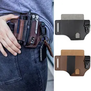 PU da EDC chiến thuật vành đai thắt lưng lưu trữ túi đa chức năng dao đèn pin công cụ bao da ngoài trời cắm trại phụ kiện